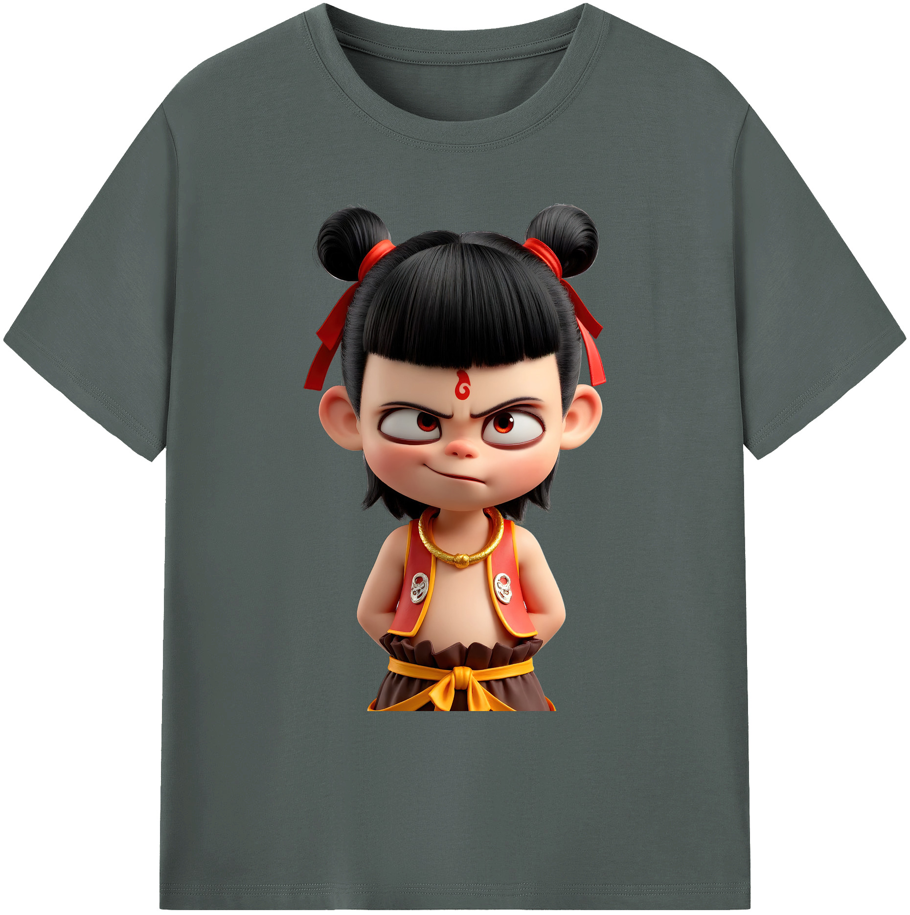 （画像用） Ne Zha 2 ナタ 魔童の大暴れ 綿100％ メンズ半袖Tシャツ｜肌触りやわらか＆通気性